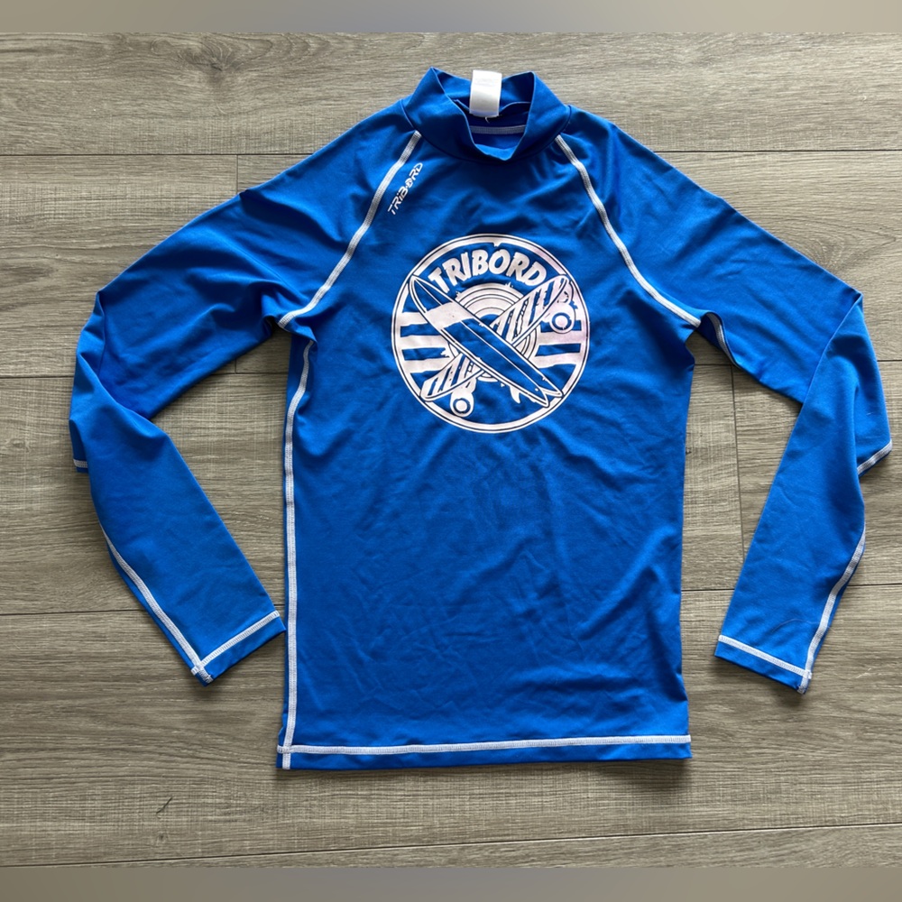 Blue Tribord Long Sleeve Rash Guard Top Youth 14